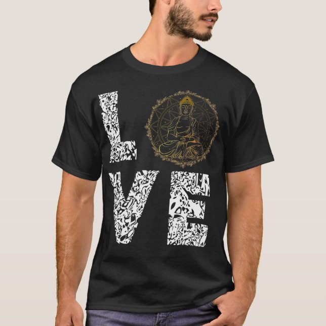 T-shirt Buddha Statue Zen Yoga Lover Meditation Mantra Gau (Devant)