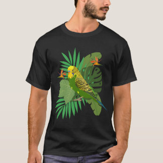T-shirt Budgerigar with leaves