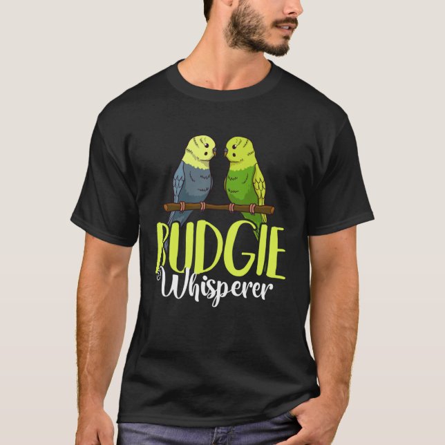 T-shirt Budgie Bird Budgerigar Parakeet Cage (Devant)