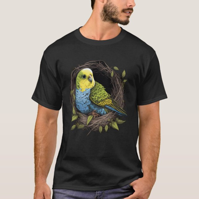 T-shirt Budgie Budgerigar Parakeet Bird Nest  2 (Devant)