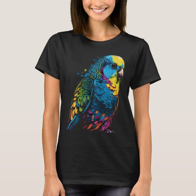 T-shirt Budgie Budgerigar Parakeet Pet Bird Owner Pop  3 (Devant)