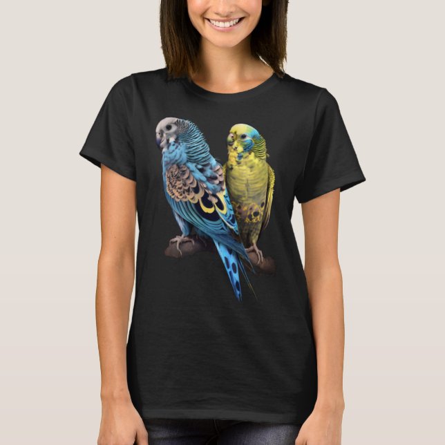 T-shirt Budgie Budgies Budgerigar Parakeet Birds Birdwatch (Devant)