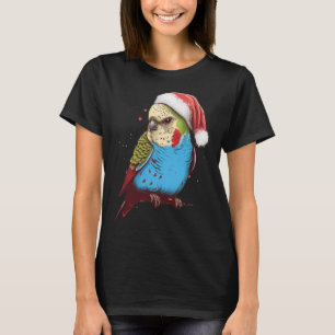 T-shirt Budgie Christmas Budgerigar Santa Hat Parakeet Bir