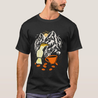 T-shirt Budgie Coffee Mountain Budgerigar Parakeet Bird Pe