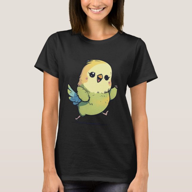 T-shirt Budgie Dabbing Budgerigar Parakeet Bird Dab Dance  (Devant)