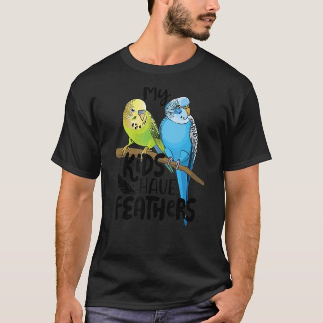 T-shirt Budgie Mes Enfants Ont Des Plumes Mignonne Parakee (Devant)