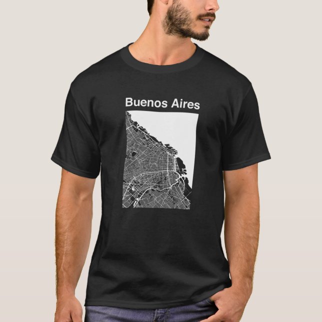T-shirt Buenos Aires Argentina Classic City Map Graphic (Devant)