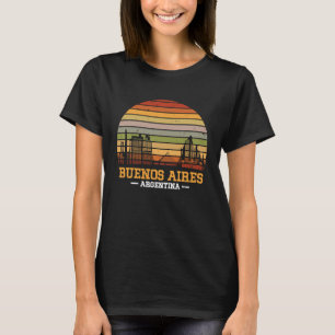 T-shirt Buenos Aires Retro Vintage Sunset Skyline Buenos A