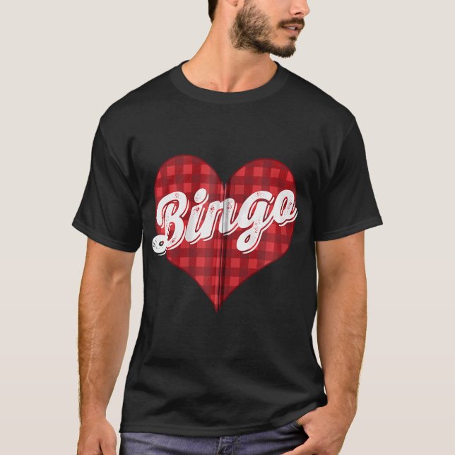 T-shirt Buffalo de Noël Plaid I Love Bingo Cadeau (Devant)