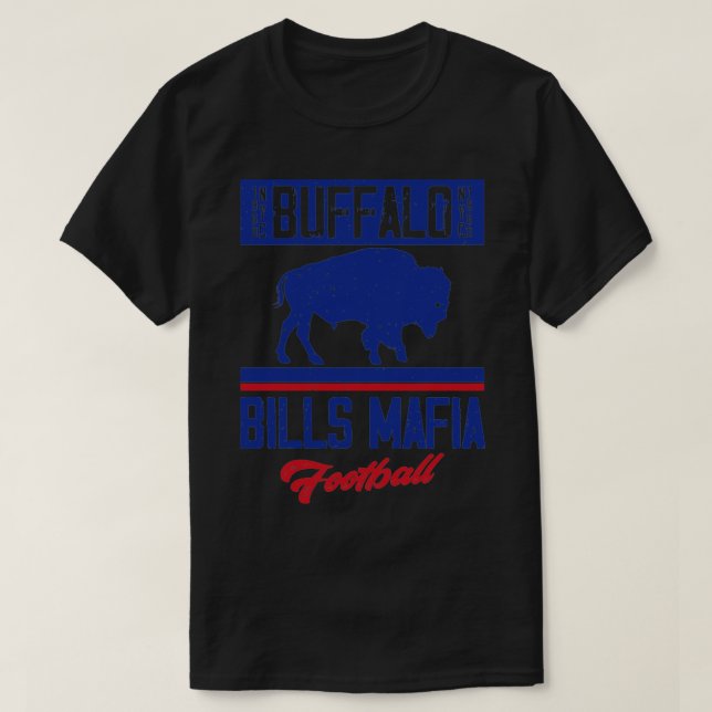 T-shirt Buffalo en détresse NYC 1960 Bills Mafia Football (Design devant)