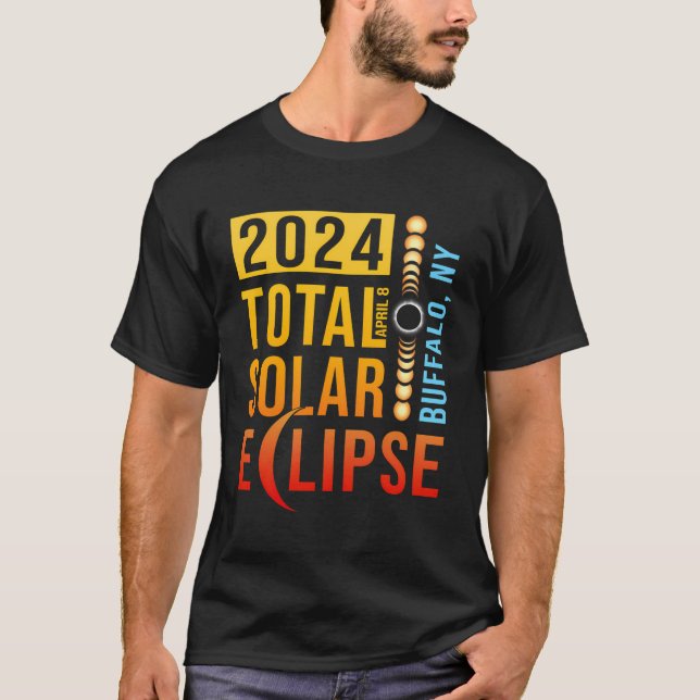 T-shirt Buffalo New York Total Solar Eclipse 2024 (Devant)