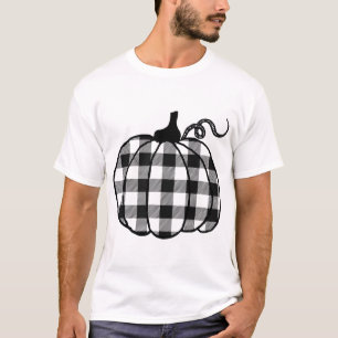 T-shirt Buffalo Plaid Citrouille Automne Automne Mignons D