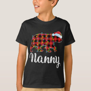 T-shirt Buffalo Plaid Correspondant Famille Nanny Ours de
