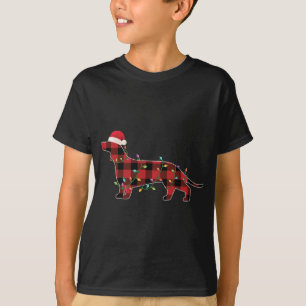 T-shirt Buffalo Plaid Dachshund Drôle Amusant Chien Merry 