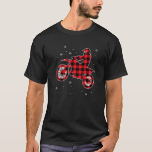 T-shirt Buffalo Plaid Dirt Vélo Motocross Noël Sport