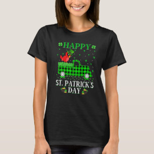 T-shirt Buffalo Plaid Green Truck Cardinal Bird St Patrick