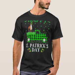 T-shirt Buffalo Plaid Green Truck Whippet Dog St Patrick'
