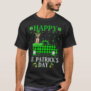 T-shirt Buffalo Plaid Green Truck Yorkie Chien St Patrick'