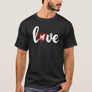 T-shirt Buffalo Plaid Love Airedale Terrier Chien Valentin
