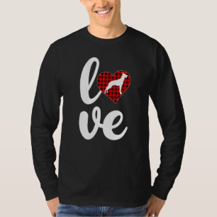 T-shirt Buffalo Plaid Love Funny Malinois Chien Valentine 