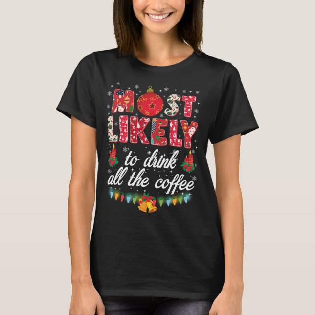 T-shirt Buffalo Plaid Noël Le Plus Susceptible De Boire To (Devant)