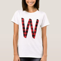 Buffalo Plaid Red et Black Letter W Monogram
