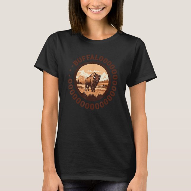 T-shirt Buffaloooo Lucky Buffalo Bison Lucky C (Devant)