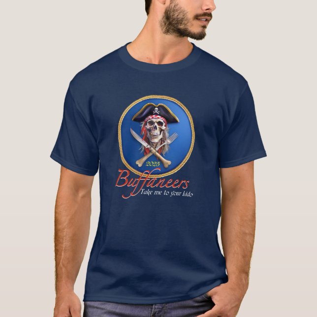 T-shirt "Buffaneers" Pirate Skull pour les navires de croi (Devant)