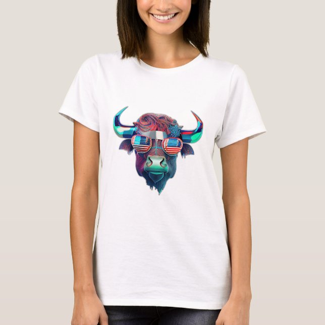 T-shirt Buffle de vache taureau américain (Devant)