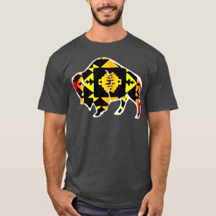 T-shirt Buffle d'impression natif couleur feu 