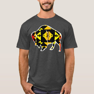T-shirt Buffle d'impression natif couleur feu 