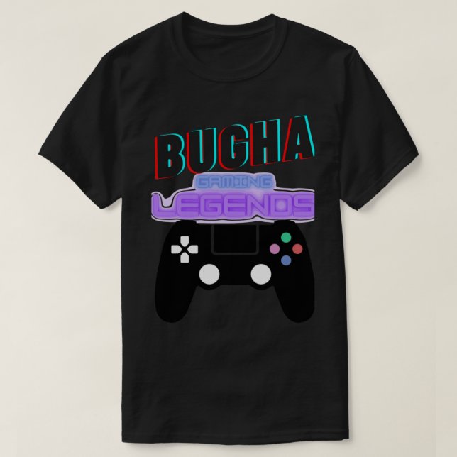 T-shirt BUGHA, Gaming Legends, avec contrôleur de station  (Design devant)