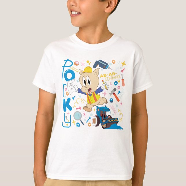 T-shirt BUGS BUNNY BUILDERS™| Porky Pig Work Tools (Devant)