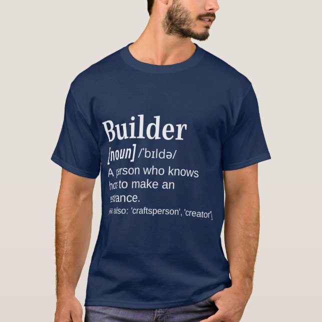 T-shirt Builder Clever and Funny Definition for Builders f (Devant)