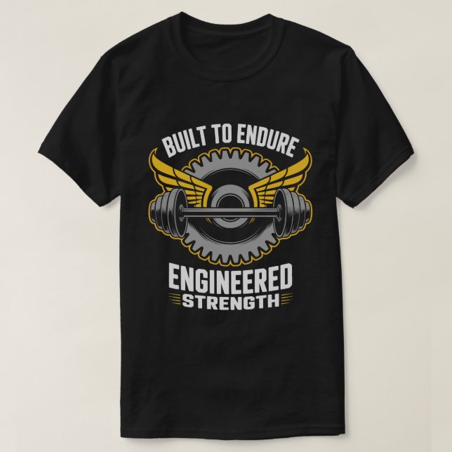 T-shirt Built to Endure Winged Wheel Fitness Tee (Design devant)