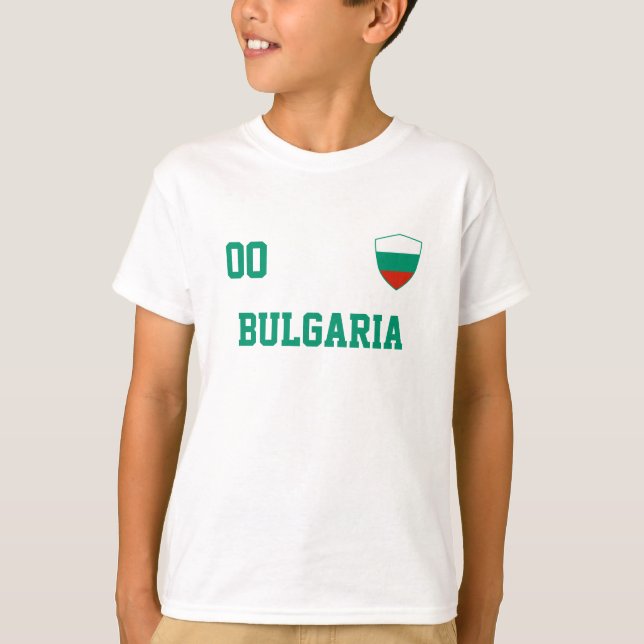 T-shirt Bulgarie Nom et numéro personnalisés Football Kids (Devant)