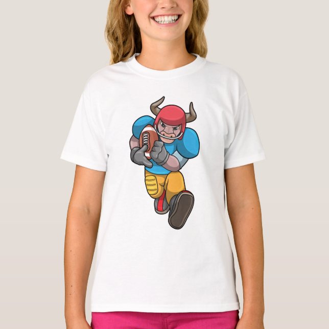 T-shirt Bull à Sports avec Football & Casque (Devant)