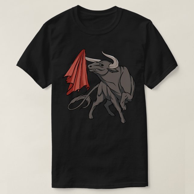 T-shirt Bull Combattre avec des taureaux Drapeaux Rouges E (Design devant)