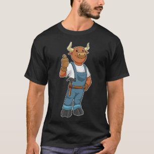 T-shirt Bull comme Handyman avec Hammer
