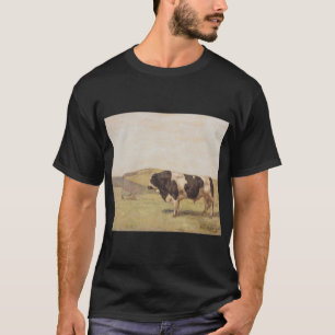 T-shirt Bull dans un paysage suisse (par Ferdinand Hodler)