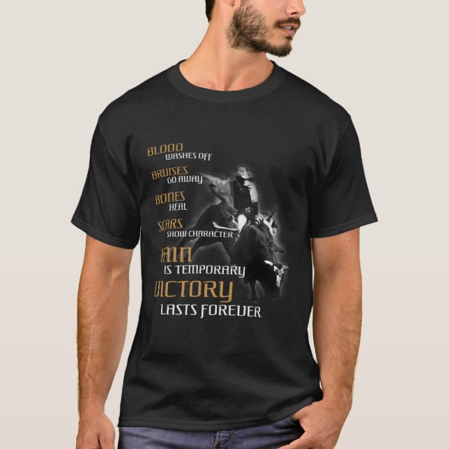 T-shirt Bull Riders Pain Est Temporaire Bull Riding Ouest (Devant)
