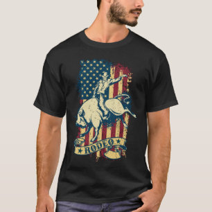 T-shirt Bull Riding Rodeo Vintage Distressed USA Bull Ride