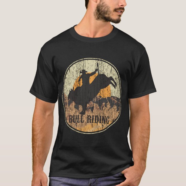 T-shirt Bull Riding Rodeo Western Country Cow (Devant)