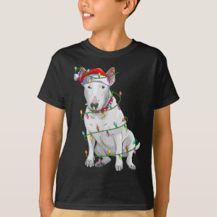 T-shirt Bull Terrier Amoureux des chiens Xmas Santa Hat Bu