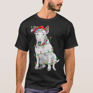 T-shirt Bull Terrier Amoureux des chiens Xmas Santa Hat Bu