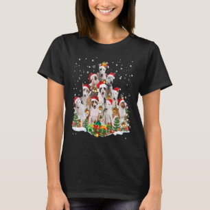 T-shirt Bull Terrier Arbre de Noël Santa Hat Chien moche S