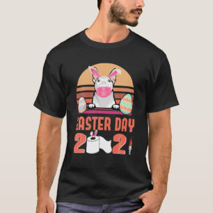 T-shirt Bull Terrier Chien Masque Visage Oeuf Lapin Jour d