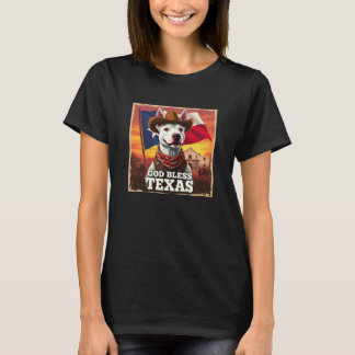 T-shirt Bull Terrier Dieu Bénisse Texas