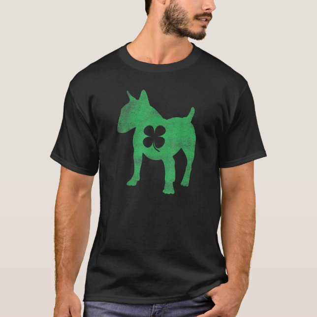 T-shirt Bull Terrier Dog Shamrock St Patricks Day Saint Pa (Devant)