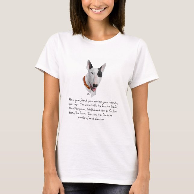 T-shirt Bull Terrier Keepsaké, Chien mâle (Devant)